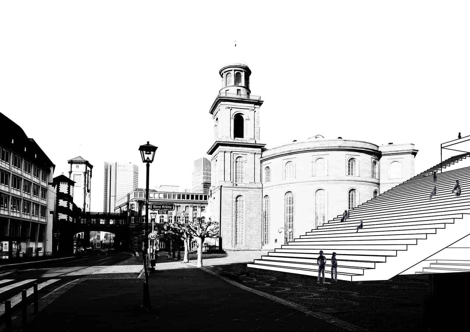 Blick auf die Republikanische Treppe und die Paulskirche I © Sandra Voss/Holger Kleine/HSRM